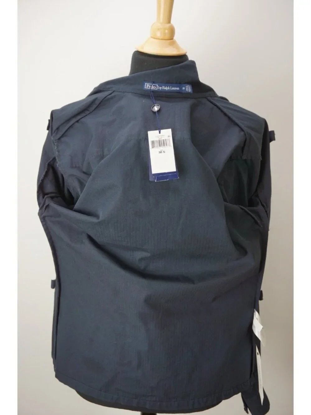 Polo Ralph Lauren Navy Blue Utility Jacket Coat Rip Stop Sz 38S BRAND NEW